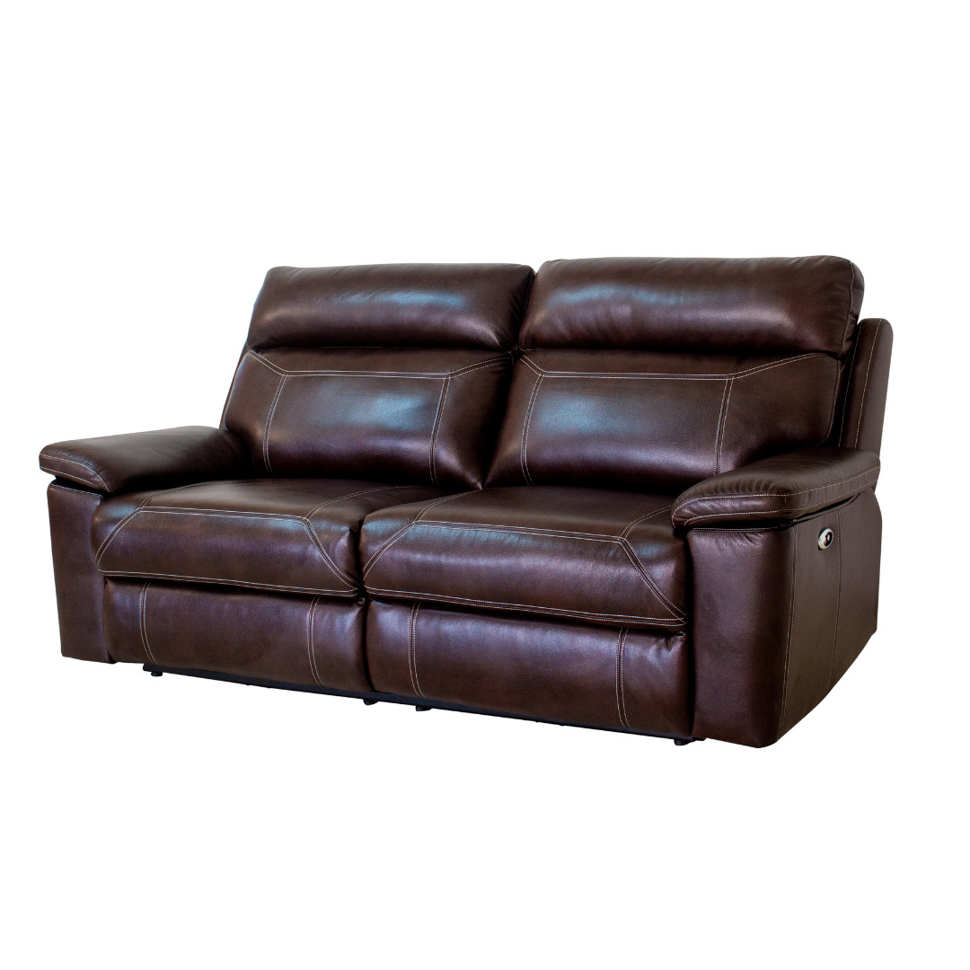 Robert Brown Leather Powered Reclining