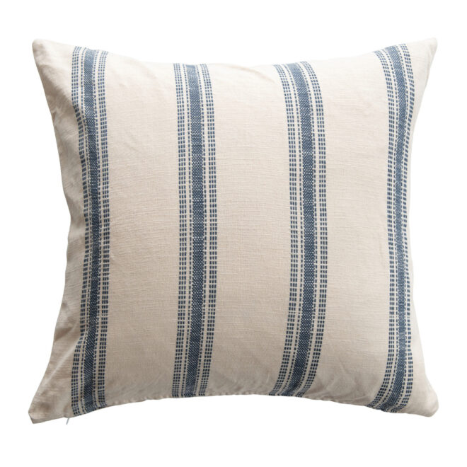 Blue Striped Cotton Pillow