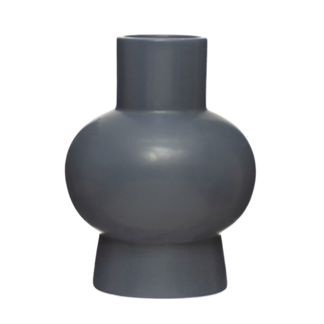 Navy Stoneware Vase