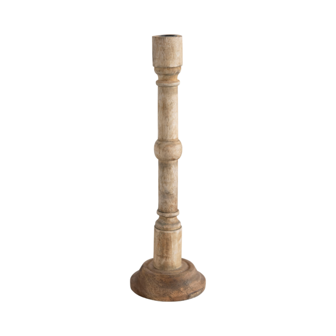 small Wood taper candle holder