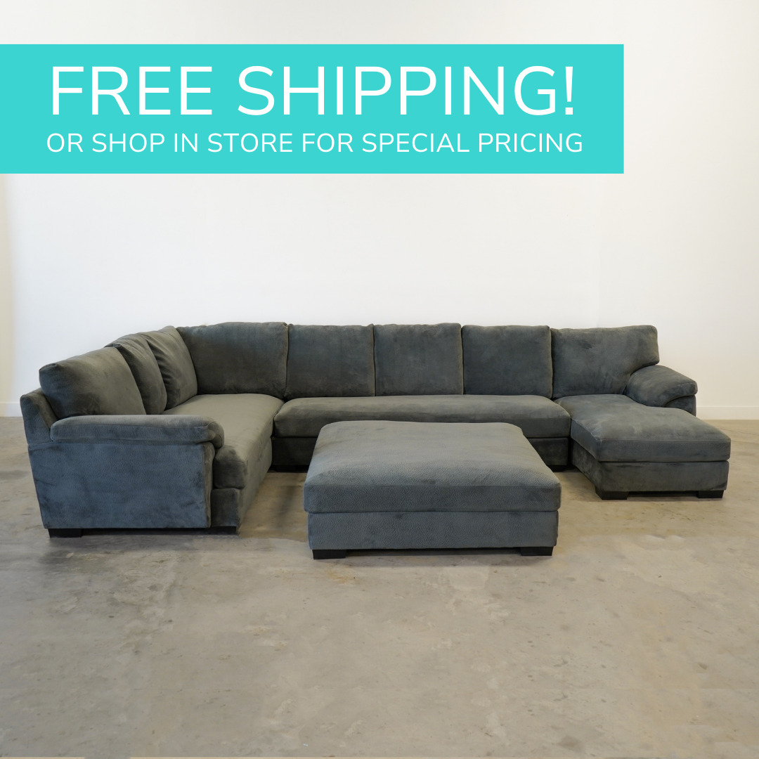 Barbados Oversized Luxury Gray Sectional Right Facing Wallaroo S Furniture Mattresses